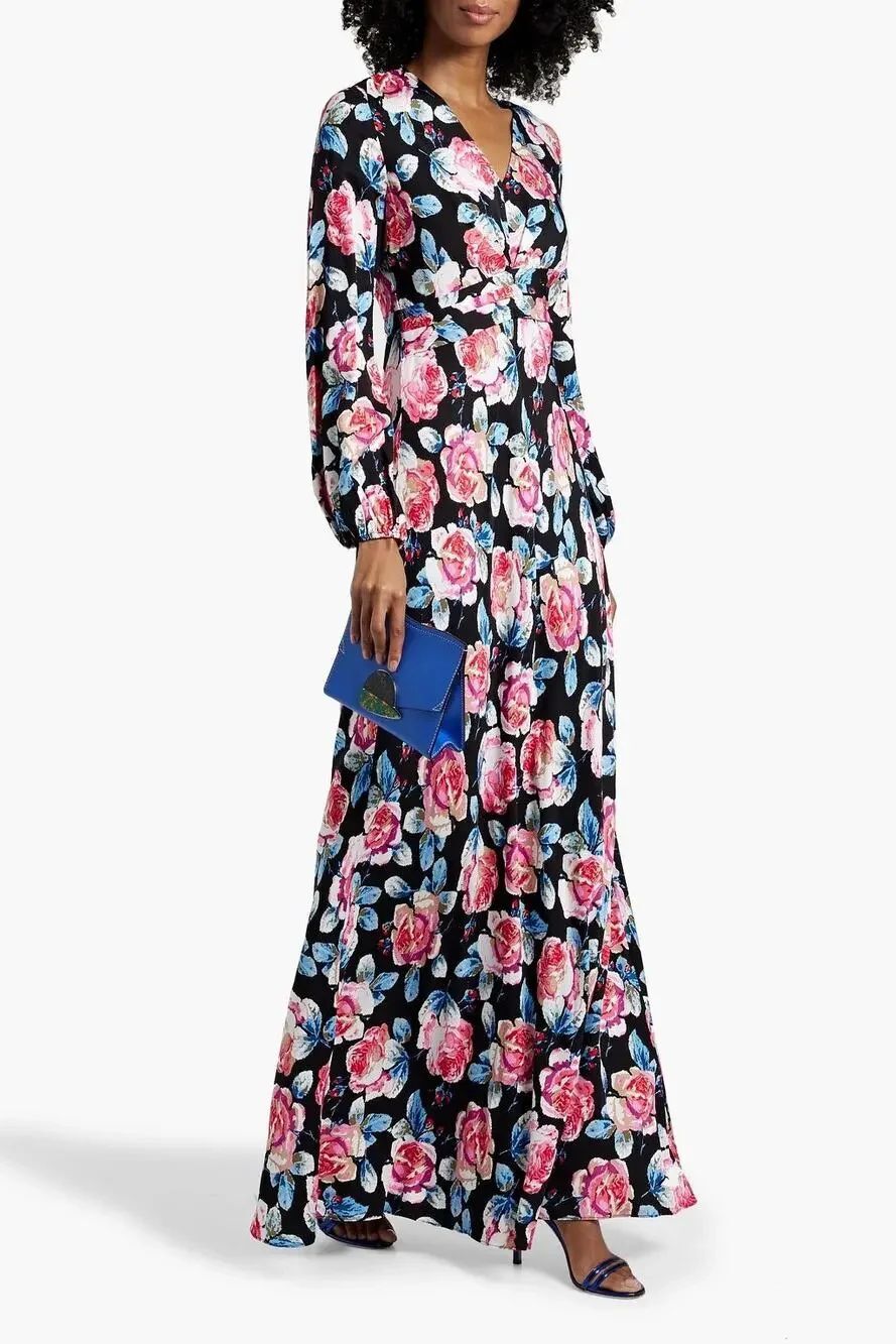 DIANEβVON FURSTENBERG
Monika wrap-effect floral-print crepe de chine maxi dress